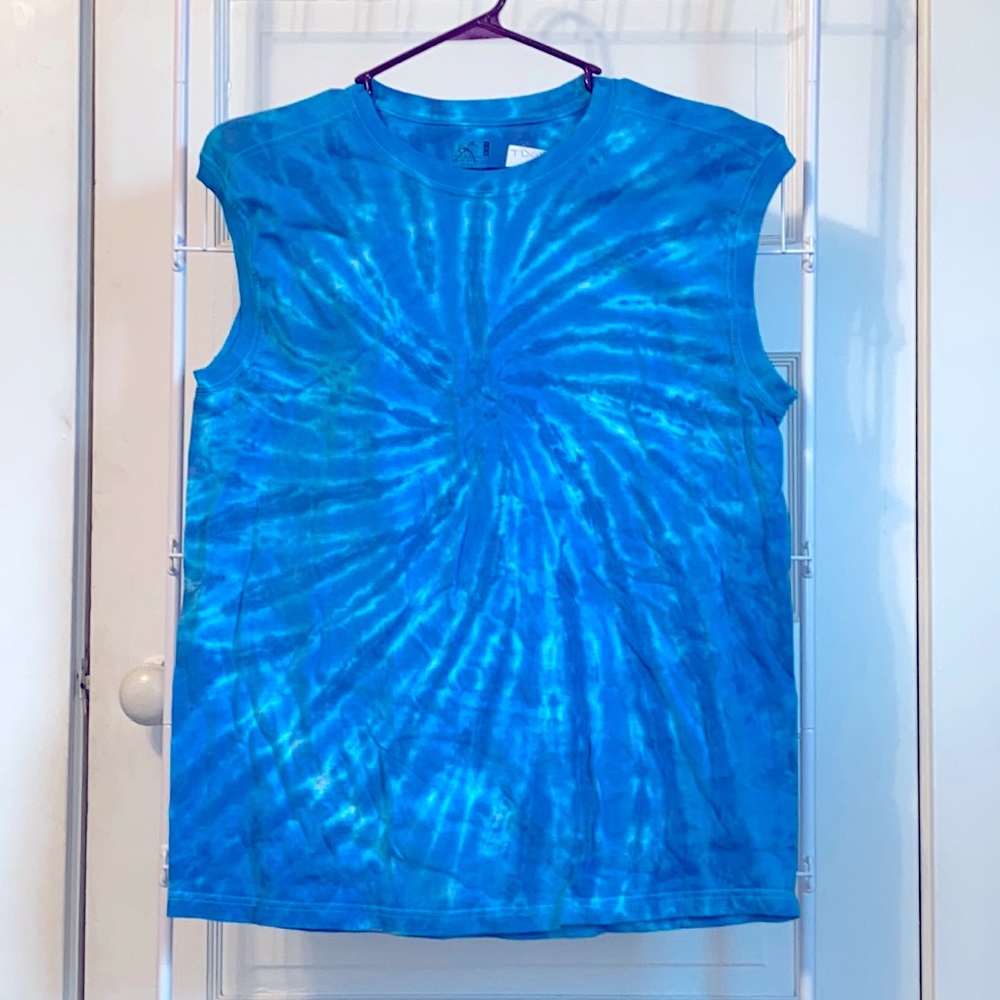Blue and Purple Spiral Tie Dye Tanktop